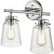 Amberose 2 Light 16 inch Chrome Vanity Light Wall Light